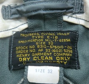 画像6: E-1Bフライトパンツ　ライナー　W32　極上　50年代　AFマーク
