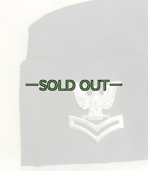 画像4: ギャリソンキャップ　NAVY　黒　NAVY　E-5階級バッチ付