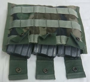 画像6: MOLLE 3連M4マグポーチ　ウッドランド