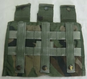 画像2: MOLLE 3連M4マグポーチ　ウッドランド