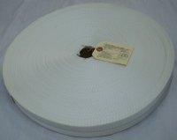 軍用平ヒモ　幅45mm　ナイロン　ライン入り　白　90年代