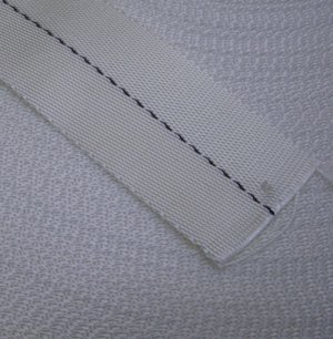 画像4: 軍用平ヒモ　幅45mm　ナイロン　ライン入り　白　90年代