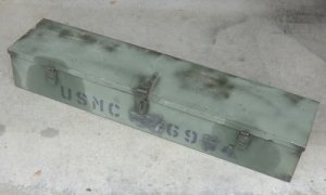 画像1: 軍用ボックス　USMC　スチール　約95×16×22cm　中古良品