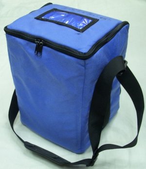 画像2: 青ナイロンショルダーバッグ　クッションパッド入り