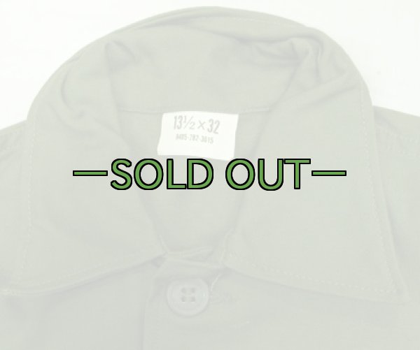 画像2: ユーティリティ シャツ　コットン　13-1/2×32　未使用　平ボタン　60年代 (2)