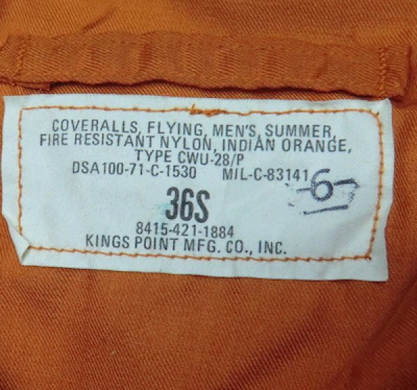 画像4: CWU-28/Pフライトスーツ　オレンジ (4)