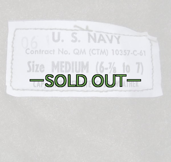 画像11: OD　NAVY防寒キャップ　60年代　USNステンシル (11)