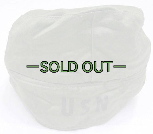 画像9: OD　NAVY防寒キャップ　60年代　USNステンシル (9)