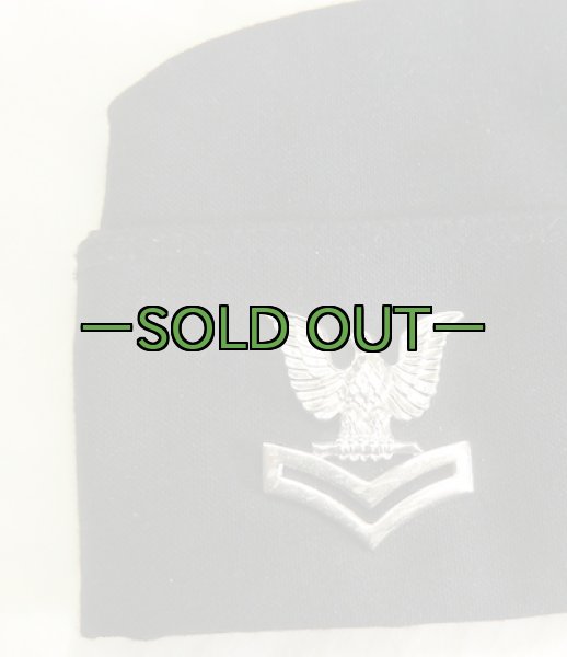 画像4: ギャリソンキャップ　NAVY　黒　NAVY　E-5階級バッチ付 (4)