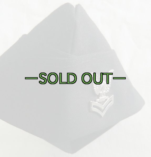 画像3: ギャリソンキャップ　NAVY　黒　NAVY　E-5階級バッチ付 (3)