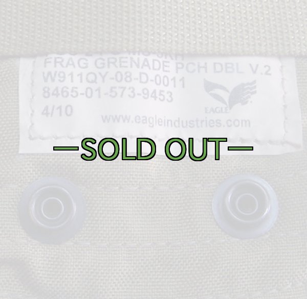 画像3: カーキ　2連ハンドグレネードポーチ　EAGLE　薄手　V2 (3)