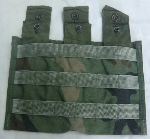 画像1: MOLLE 3連M4マグポーチ　ウッドランド (1)