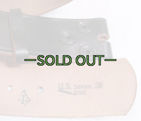 画像2: 軍用レザーベルト　W36　バックルなし (2)