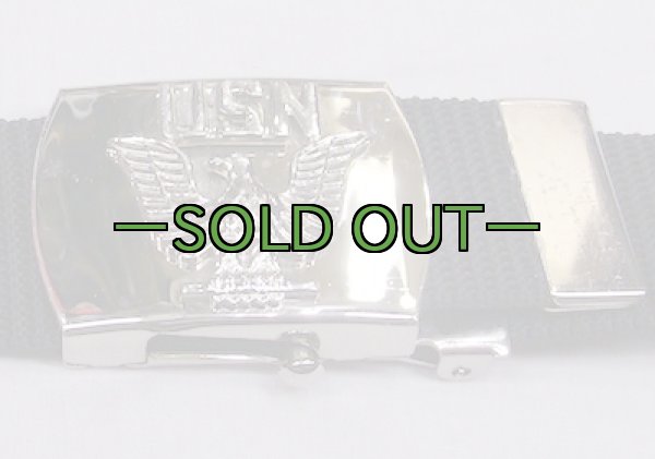 画像2: NAVY黒ベルト　USNバックル (2)