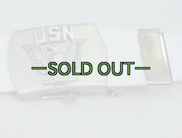 画像3: NAVY白ベルト　USNバックル (3)