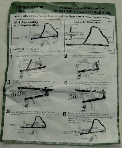 画像7: 3点スリング 黒 ALPHA CQB FIRE FORCE (7)
