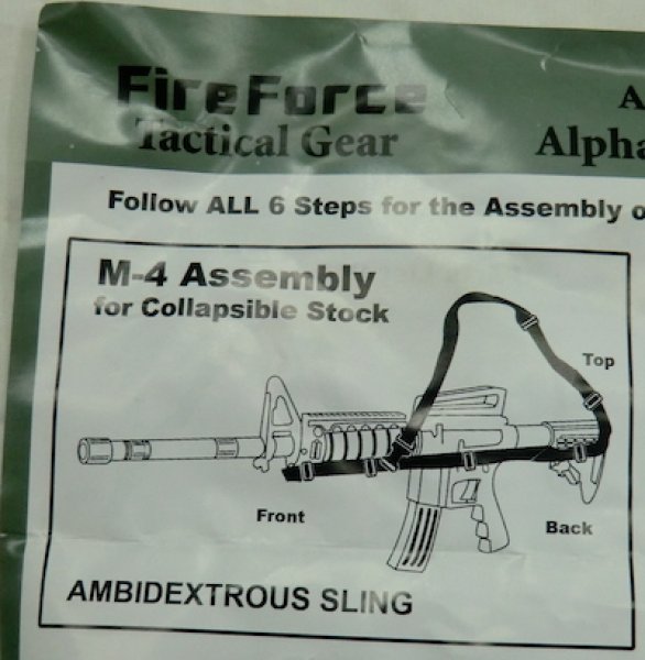 画像6: 3点スリング 黒 ALPHA CQB FIRE FORCE (6)