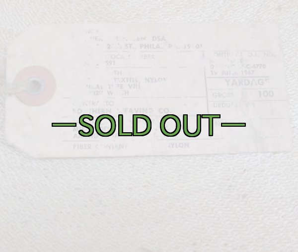 画像2: 軍用平ヒモ　幅44mm　ナイロン　ライン入り　白　60年代 (2)