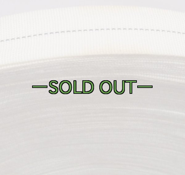 画像5: 軍用平ヒモ　幅25mm　ナイロン　ライン入り　白　チューブ　60年代 (5)