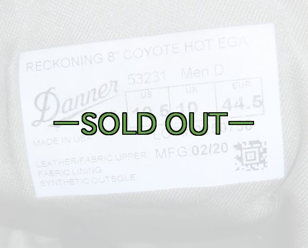 画像3: ダナーブーツ　RECKONING 8" 　コヨーテ　10.5D　中古良品 (3)