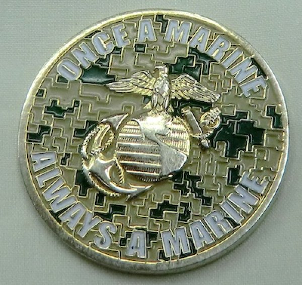 画像1: チャレンジコインONCE A MARINE (1)