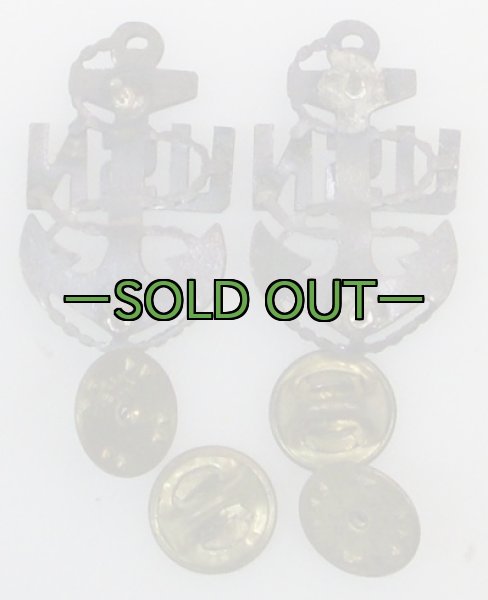 画像3: NAVY金属バッチCPO 黒 左右セット ピンズ (3)