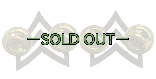 画像2: ARMY階級章　軍曹　黒　左右セット　ピンズ (2)