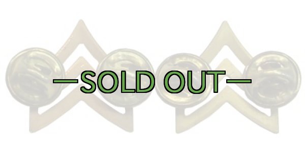 画像2: ARMY階級章　軍曹　金　左右セット　ピンズ (2)