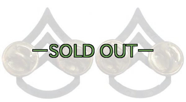 画像2: ARMY階級章　二等軍曹　黒　左右セット　ピンズ (2)