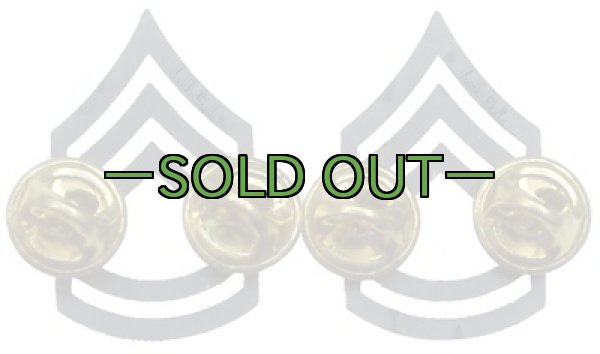 画像2: ARMY階級章　一等軍曹　黒　左右セット　ピンズ (2)