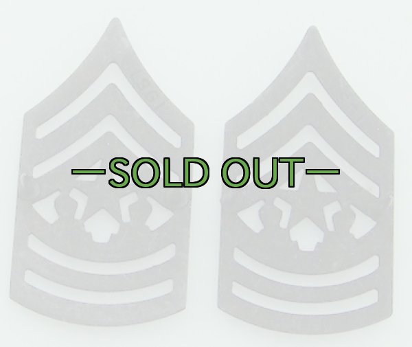 画像2: ARMY階級章　最上級曹長　黒　左右セット　ピンズ (2)