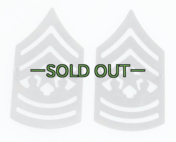 画像3: ARMY階級章　最上級曹長　黒　左右セット　ピンズ (3)