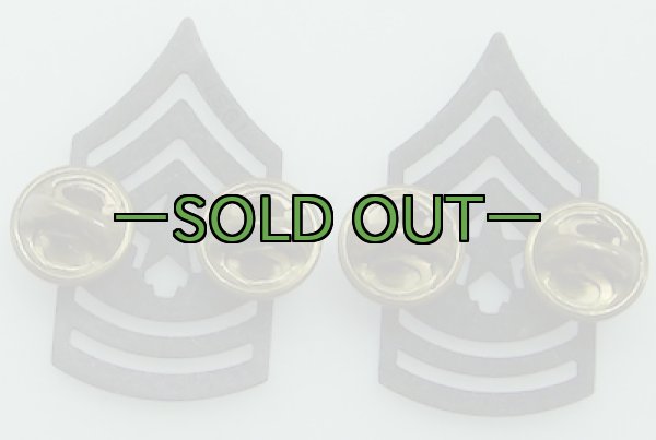 画像4: ARMY階級章　最上級曹長　黒　左右セット　ピンズ (4)